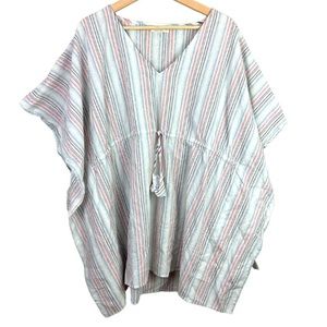 4 Our Dreamers Rainbow Striped Swim Coverup Beach Dress size M.